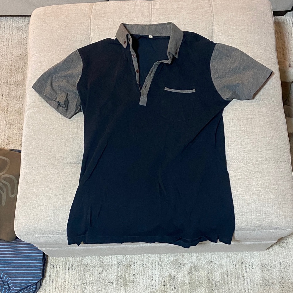 Classic Navy and Gray Polo Shirt